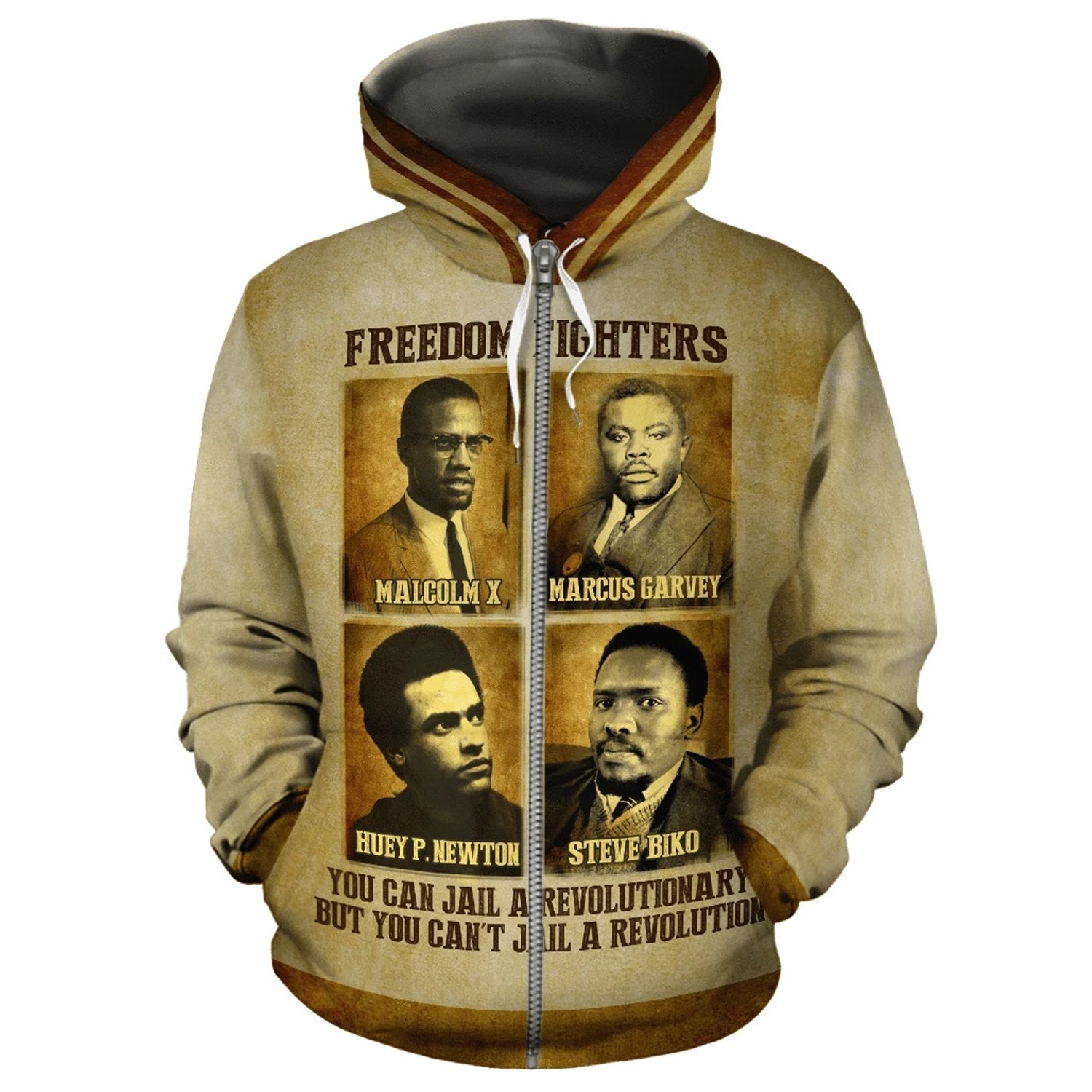 African Zip-Up Hoodie - Africa Black Civil Leaders 1st-ALL OVER PRINT ZIP HOODIES-HPArt-Men-S-Black-Vibe Cosy™