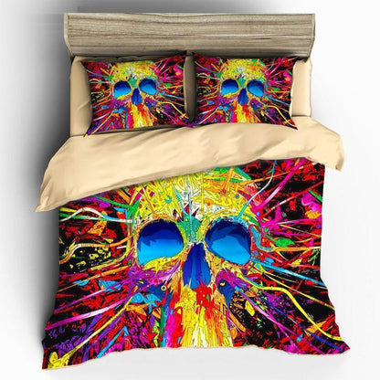 Watercolor Skull Bedding-Bedding Set-6teenth Outlet-US Twin-Vibe Cosy™