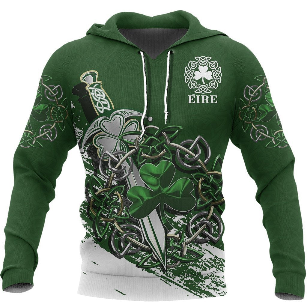 Celtic Shamrock & Sword Pullover Hoodie TT-Apparel-TT-Hoodie-S-Vibe Cosy™