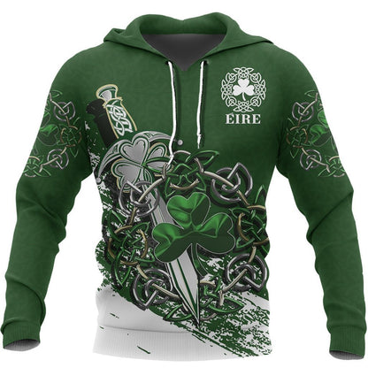 Celtic Shamrock & Sword Pullover Hoodie TT-Apparel-TT-Hoodie-S-Vibe Cosy™