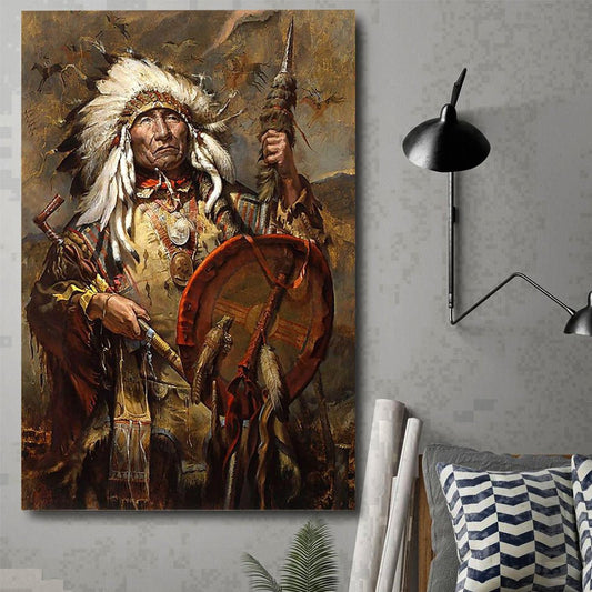 Native American 3D All Over Printed Canvas Poster