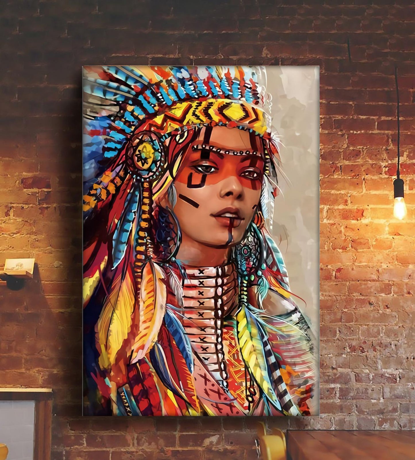 Native American 3D All Over Printed Canvas Poster