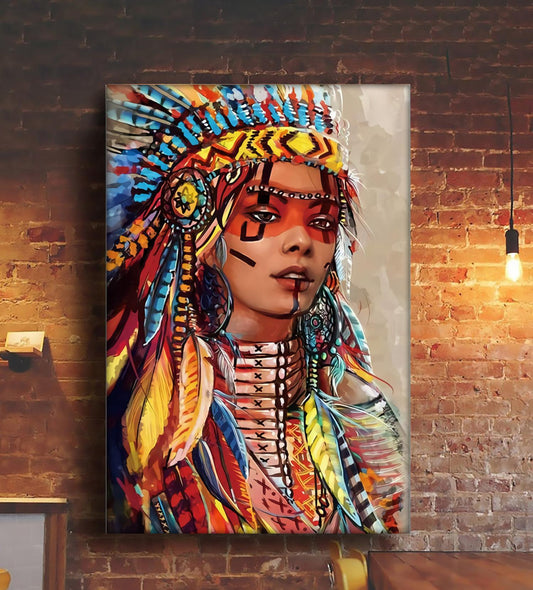 Native American 3D All Over Printed Canvas Poster
