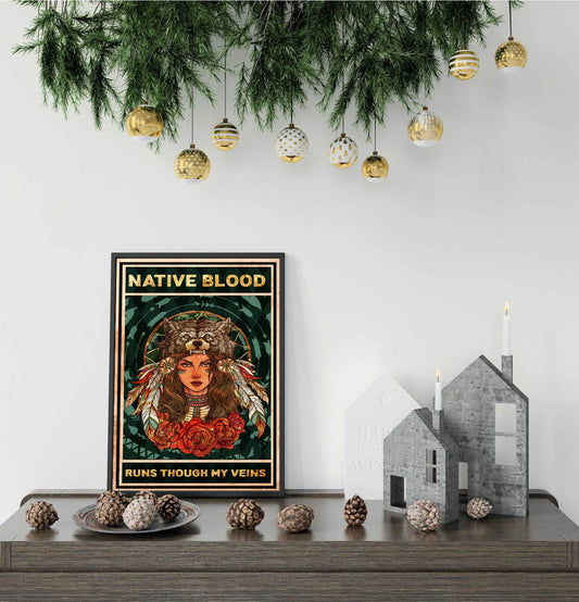 Native American 3D All Over Printed Canvas Poster