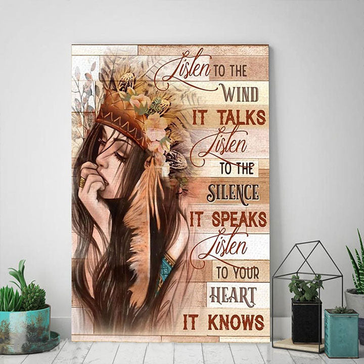 Native American 3D All Over Printed Canvas Poster