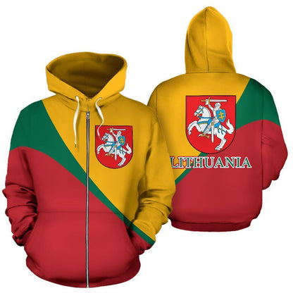 All Over Hoodie Lithuania - Split Style-Apparel-Phaethon-Zipped Hoodie-S-Vibe Cosy™