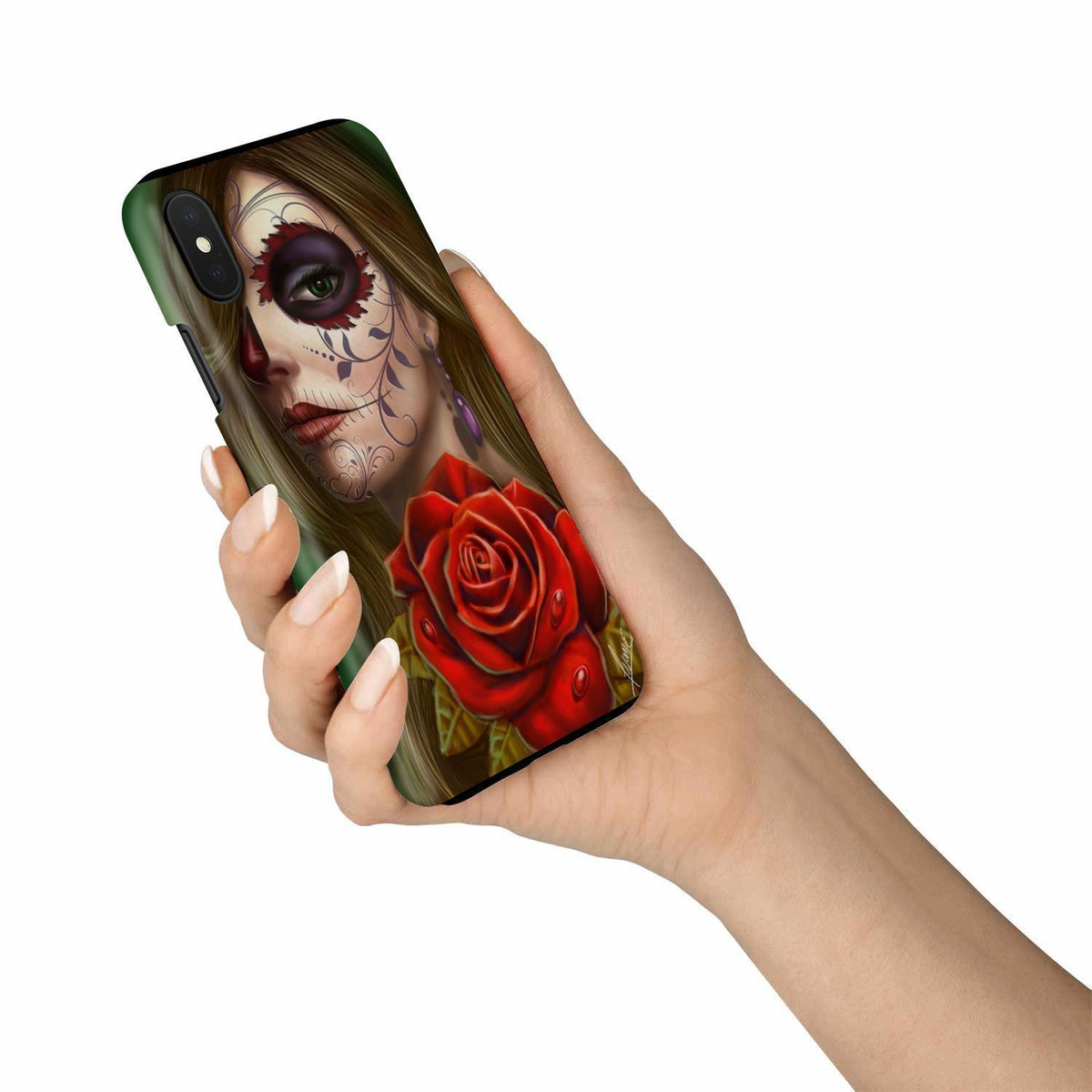 Sugar skull phone case-Phone Case-wc-fulfillment-iPhone X-Vibe Cosy™