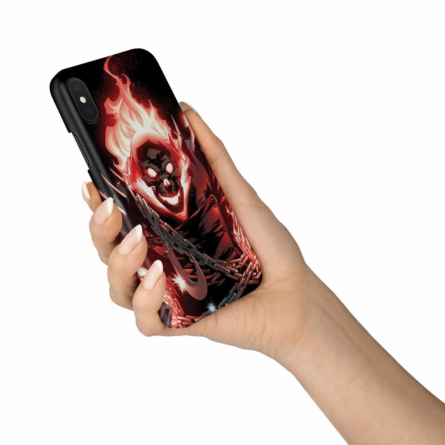 Fire skull phone case-Phone Case-wc-fulfillment-iPhone X-Vibe Cosy™