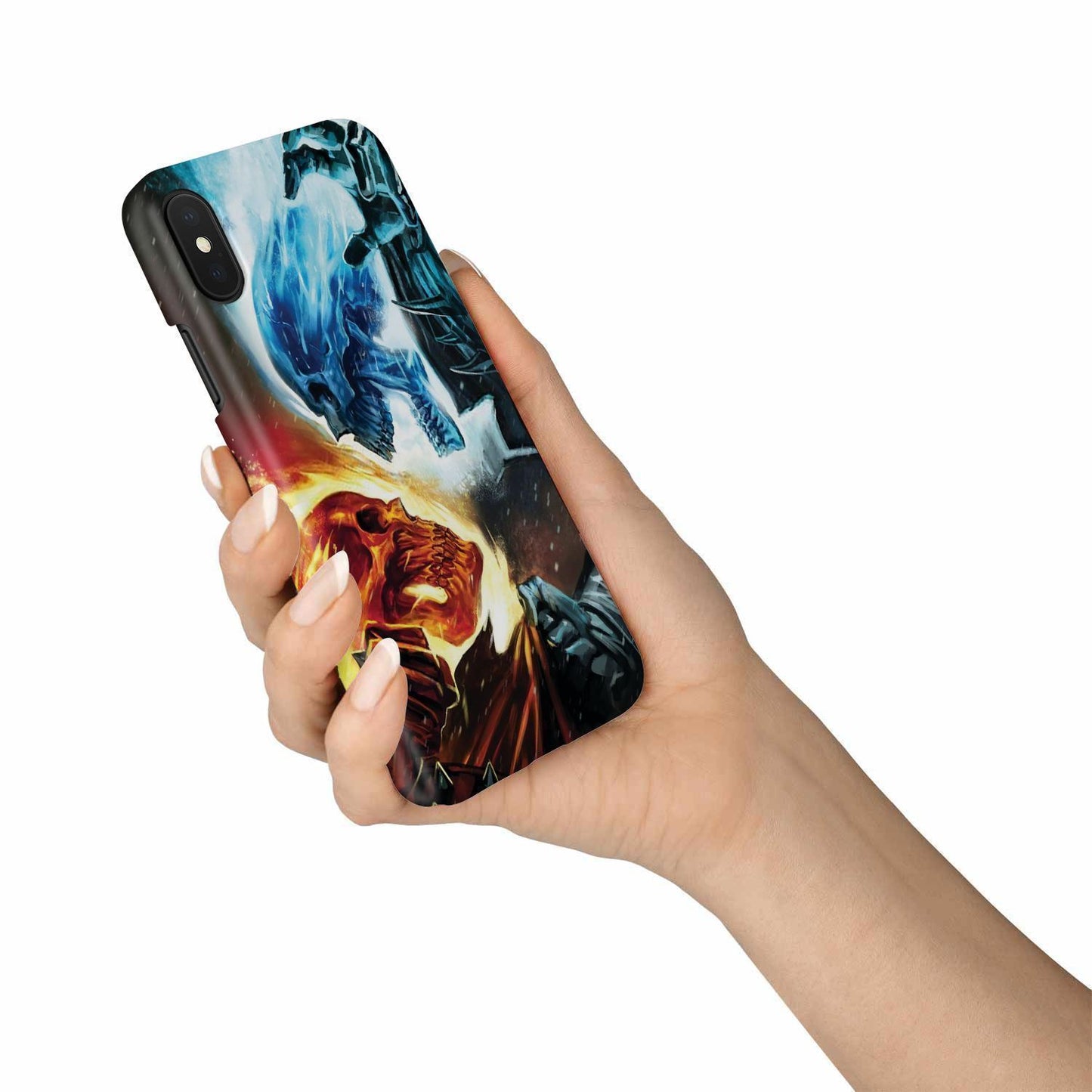 Fire and ice skull phone case-Phone Case-wc-fulfillment-iPhone X-Vibe Cosy™