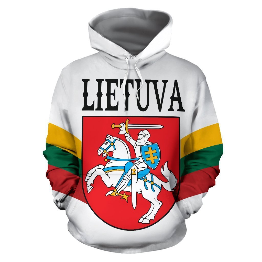 Lithuania Flag Wing White Hoodie-Apparel-Phaethon-Hoodie-S-Vibe Cosy™