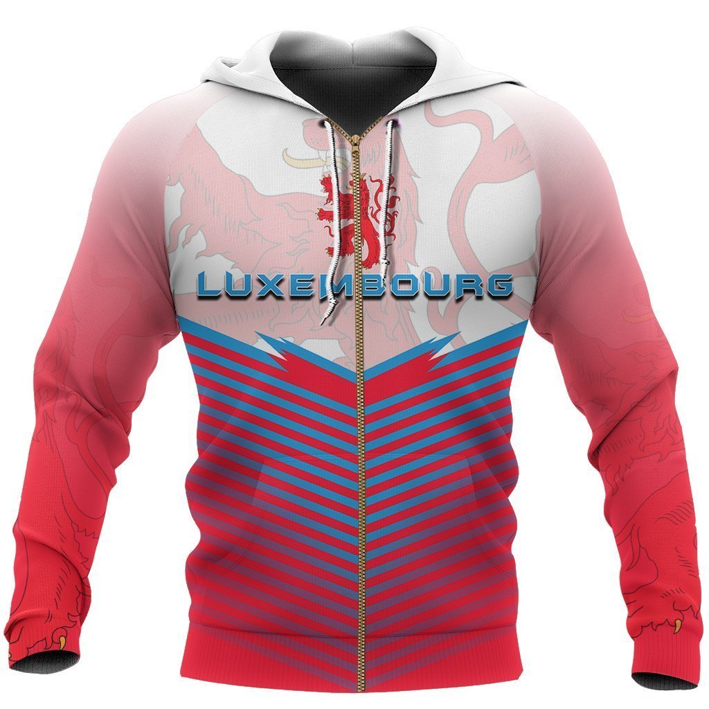 Luxembourg Flag Hoodie - Energy Style-Apparel-Phaethon-Zipped Hoodie-S-Vibe Cosy™