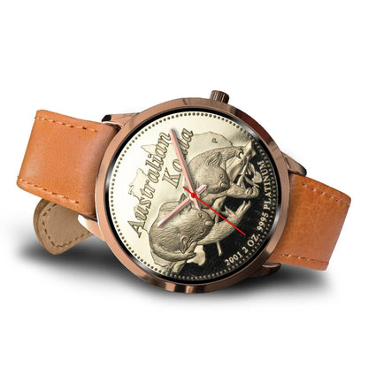 Australia koala rose gold watch NN8-ROSE GOLD WATCHES-HP Arts-Mens 40mm-Brown Leather-Vibe Cosy™