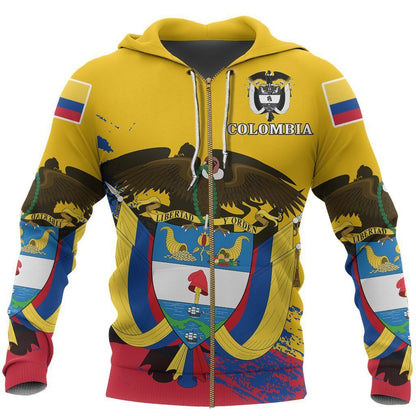 Colombia Special Hoodie-Apparel-Phaethon-Zip- Up Hoodie-S-Vibe Cosy™