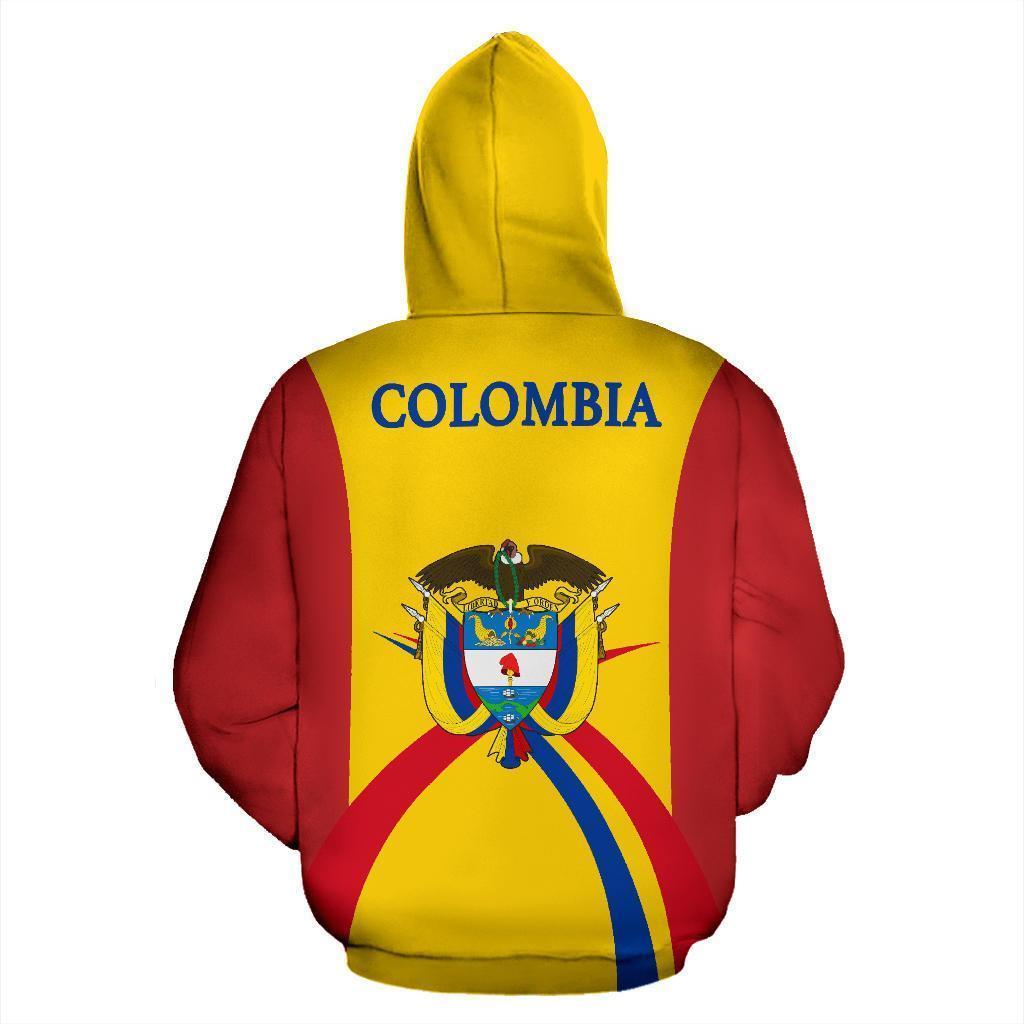 Colombia Hoodie Coat Of Arms - Sports Style-Apparel-Phaethon-Zip- Up Hoodie-S-Vibe Cosy™