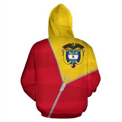 Colombia Hoodie With Curve Zipper Style-Apparel-Phaethon-Zip- Up Hoodie-S-Vibe Cosy™