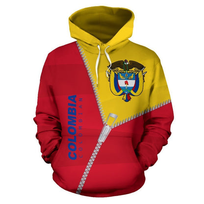 Colombia Hoodie With Curve Zipper Style-Apparel-Phaethon-Hoodie-S-Vibe Cosy™