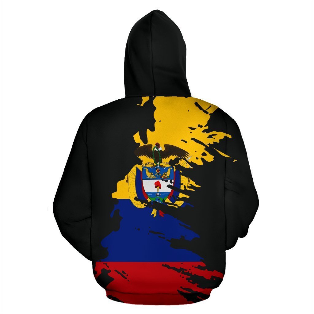 Colombia Hoodie Flag Painting-Apparel-Phaethon-Hoodie-S-Vibe Cosy™