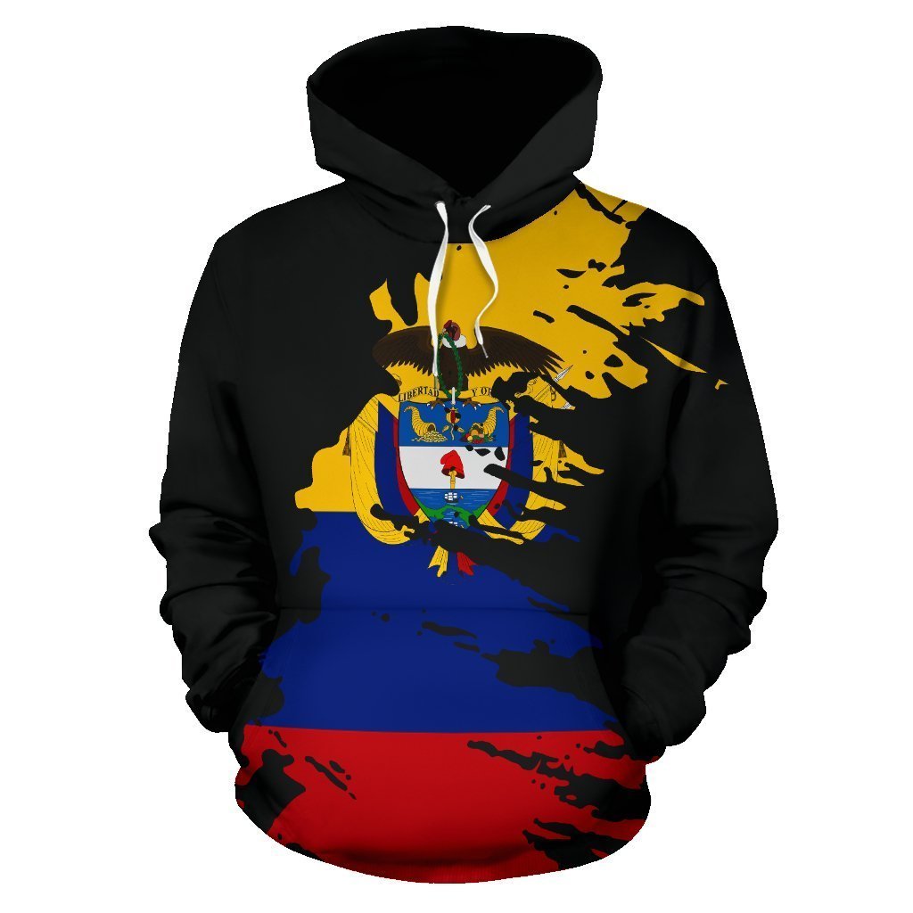 Colombia Hoodie Flag Painting-Apparel-Phaethon-Hoodie-S-Vibe Cosy™