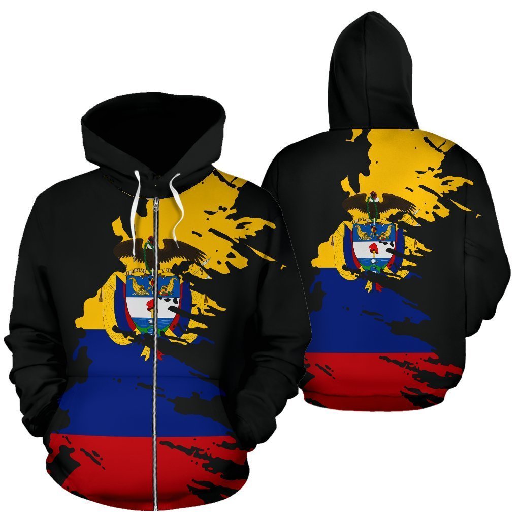 Colombia Hoodie Flag Painting-Apparel-Phaethon-Zip- Up Hoodie-S-Vibe Cosy™