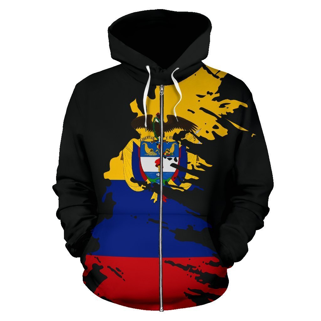Colombia Hoodie Flag Painting-Apparel-Phaethon-Hoodie-S-Vibe Cosy™