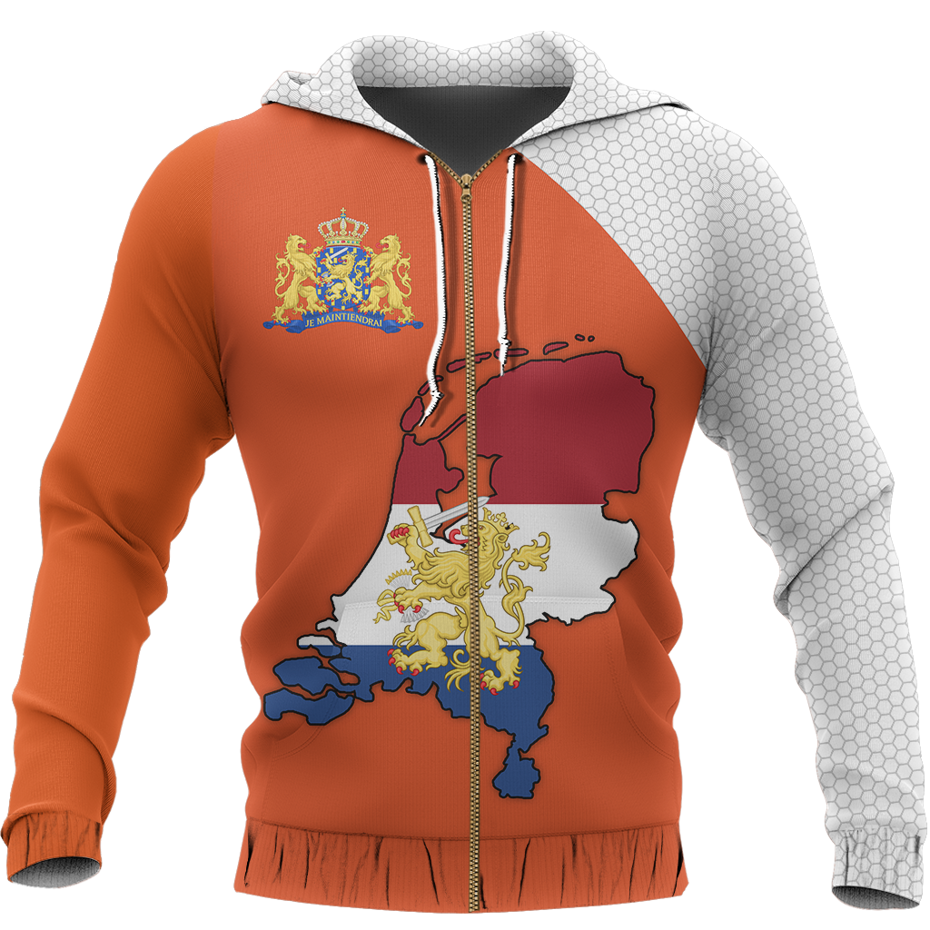 The Netherlands Map Special Hoodie-Apparel-Phaethon-Zip- Up Hoodie-S-Vibe Cosy™