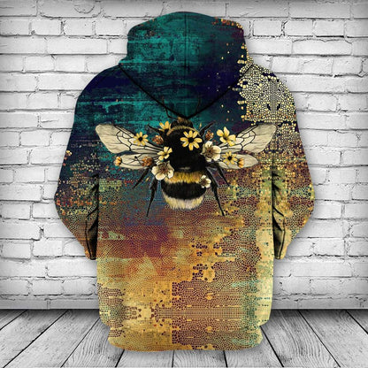 Bee 3D All Over Print Hoodie MP849-Apparel-MP-Hoodie-S-Vibe Cosy™