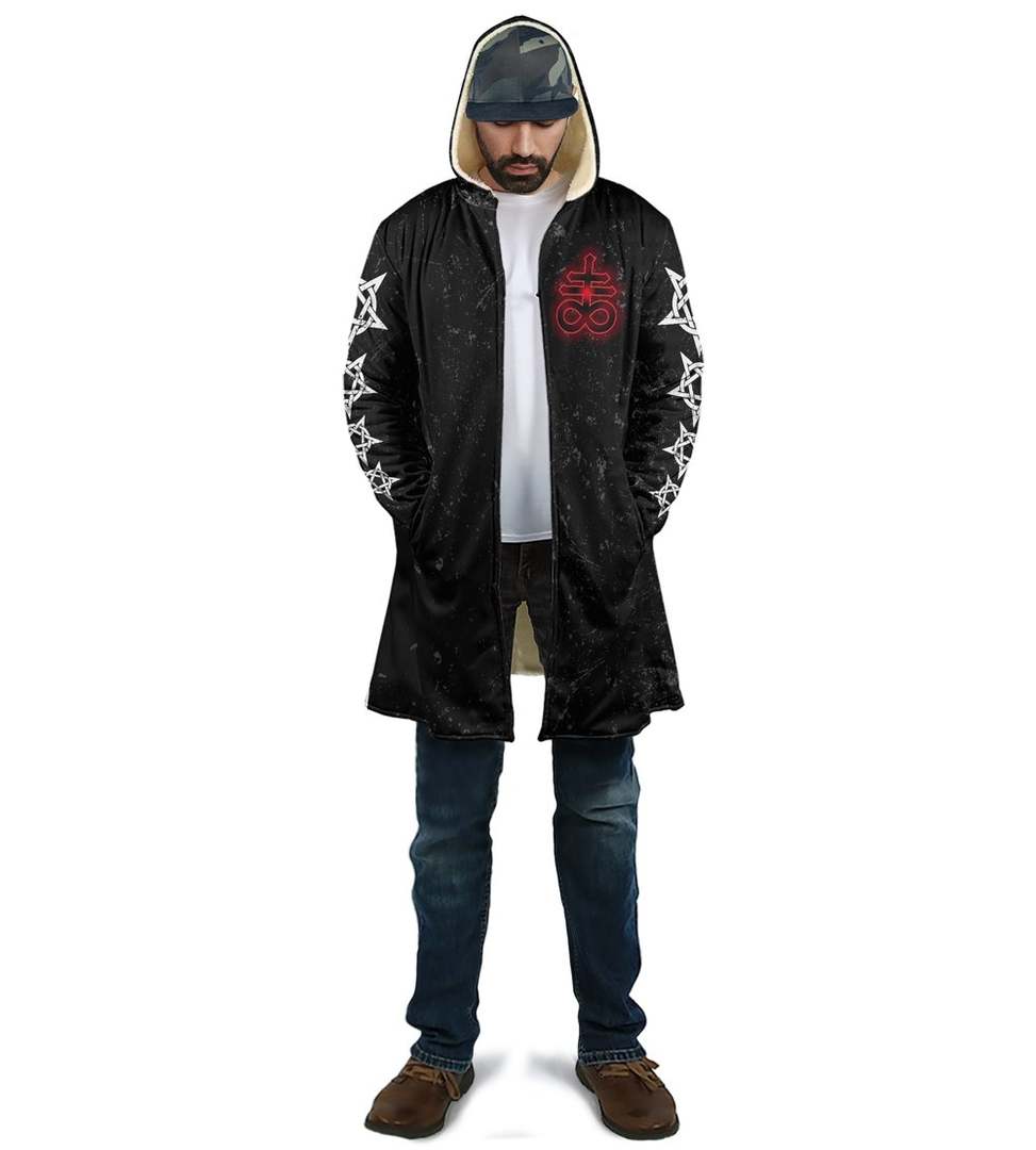 The Baphomet Hooded Coat MP853-Apparel-MP-Coat-S-Vibe Cosy™