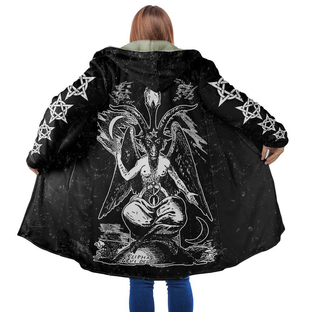 The Baphomet Hooded Coat MP853-Apparel-MP-Coat-S-Vibe Cosy™