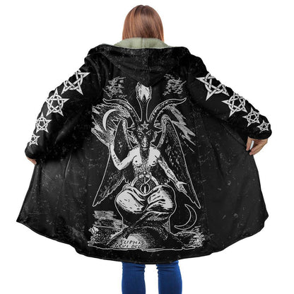 The Baphomet Hooded Coat MP853-Apparel-MP-Coat-S-Vibe Cosy™