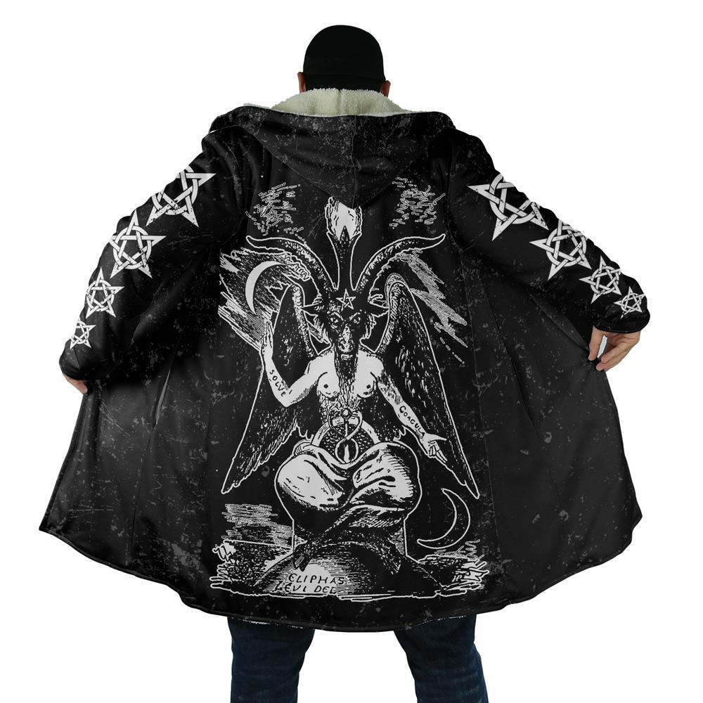 The Baphomet Hooded Coat MP853-Apparel-MP-Coat-S-Vibe Cosy™