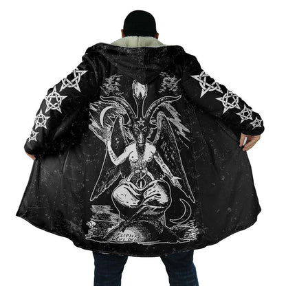 The Baphomet Hooded Coat MP853-Apparel-MP-Coat-S-Vibe Cosy™