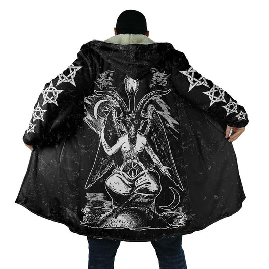 The Baphomet Hooded Coat MP853-Apparel-MP-Coat-S-Vibe Cosy™