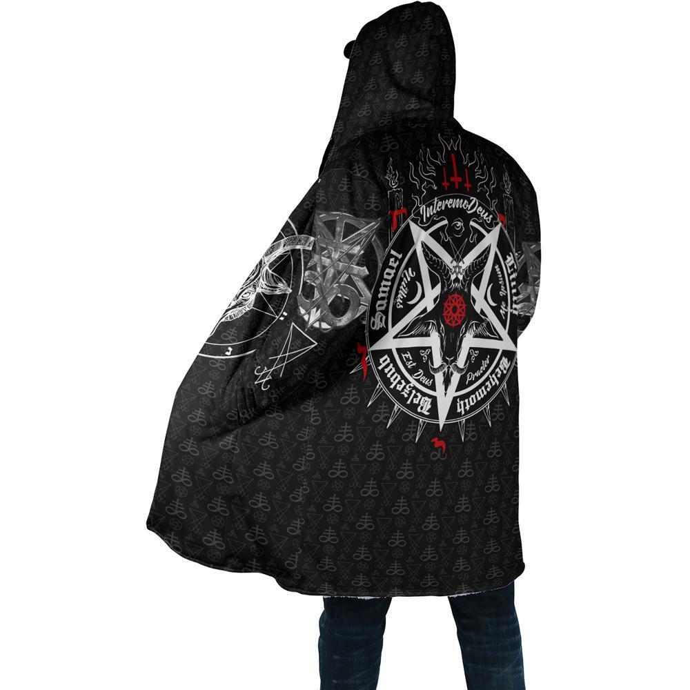 Satanic 5 Letters Hooded Coat MP855-Apparel-MP-Coat-S-Vibe Cosy™