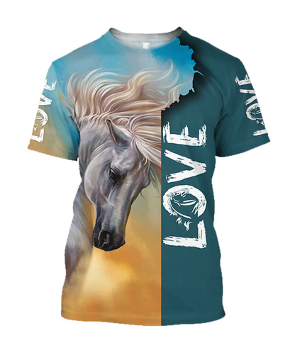 3D Arabian White Horse Shirt - Winter Set for Men and Women JJ16112-Apparel-NNK-T-Shirt-S-Vibe Cosy™