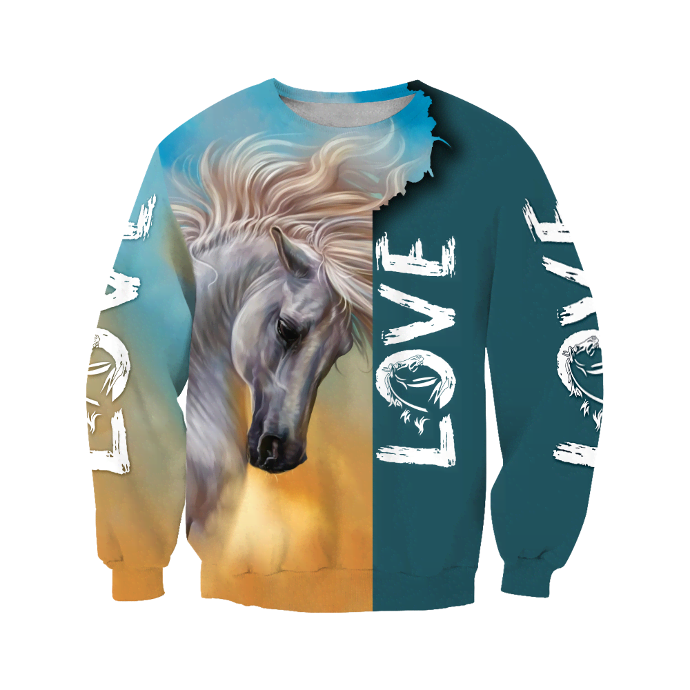 3D Arabian White Horse Shirt - Winter Set for Men and Women JJ16112-Apparel-NNK-Sweat Shirt-S-Vibe Cosy™
