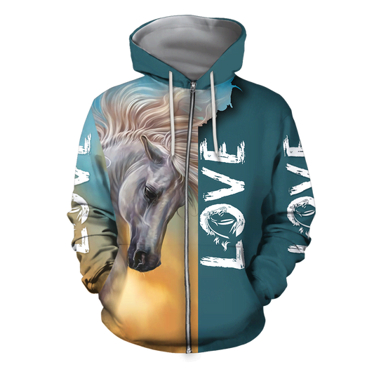 3D Arabian White Horse Shirt - Winter Set for Men and Women JJ16112-Apparel-NNK-Hoodie-S-Vibe Cosy™