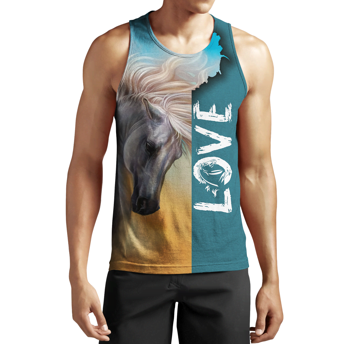 3D Arabian White Horse Shirt - Winter Set for Men and Women JJ16112-Apparel-NNK-Tank Top-S-Vibe Cosy™