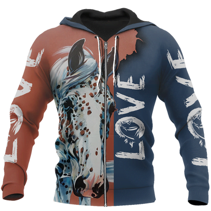 3D Appaloosa Horse Shirt - Winter Set for Men and Women JJ1614-Apparel-NNK-Zipped Hoodie-S-Vibe Cosy™