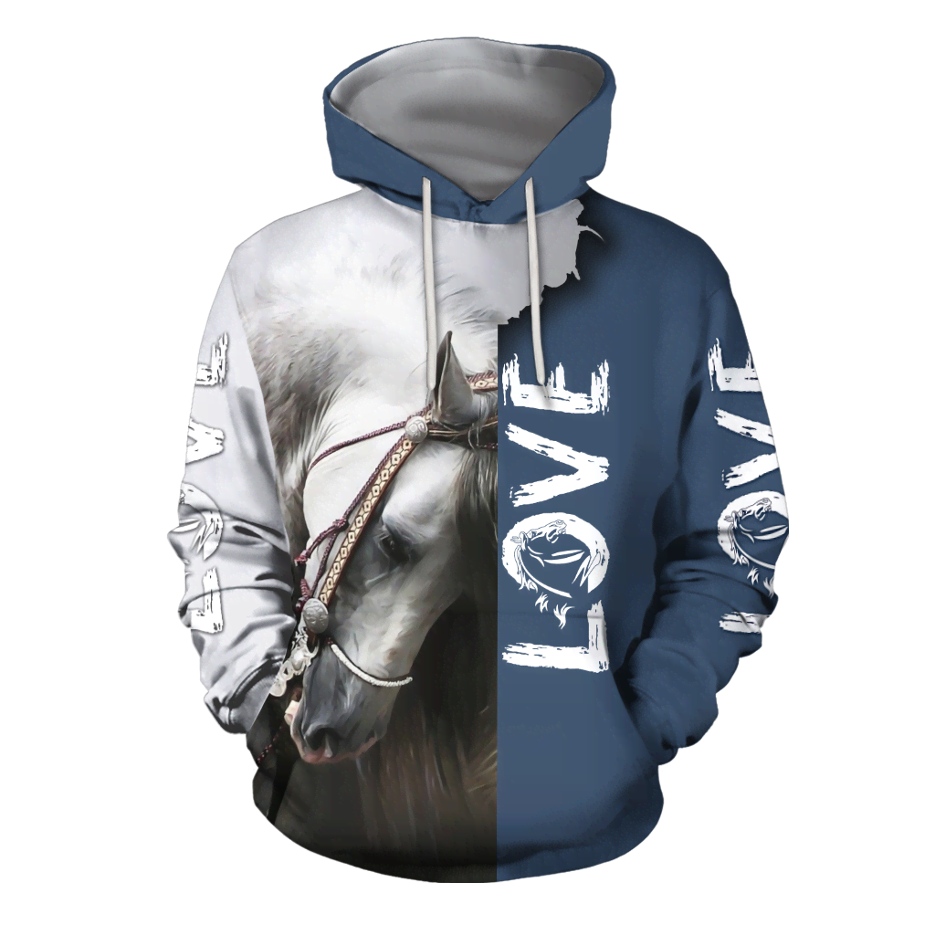 3D Beautiful White Horse Shirt - Winter Set for Men and Women JJ16115-Apparel-NNK-Hoodie-S-Vibe Cosy™