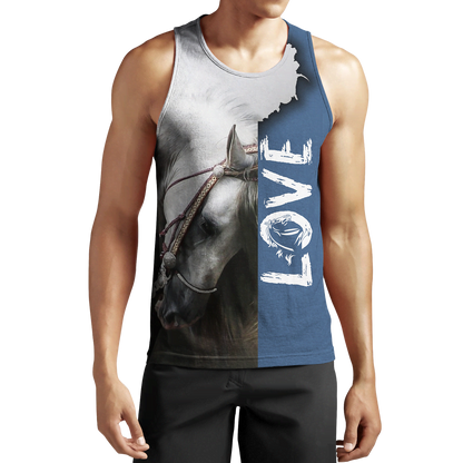3D Beautiful White Horse Shirt - Winter Set for Men and Women JJ16115-Apparel-NNK-Tank Top-S-Vibe Cosy™