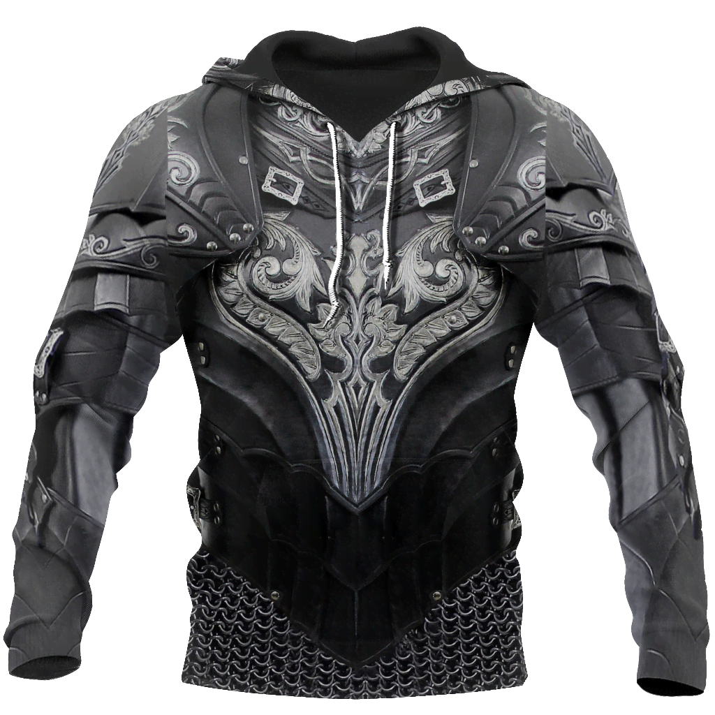 3D Printed Hoodie Chainmail Knight Armor Clothes MP799-Apparel-MP-Hoodie-S-Vibe Cosy™