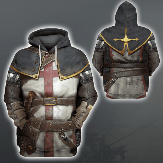 KNIGHT TEMPLAR CHAINMAIL 3D OVER PRINTED HOODIE SWEATER MP886-Apparel-MP-Hoodie-S-Vibe Cosy™