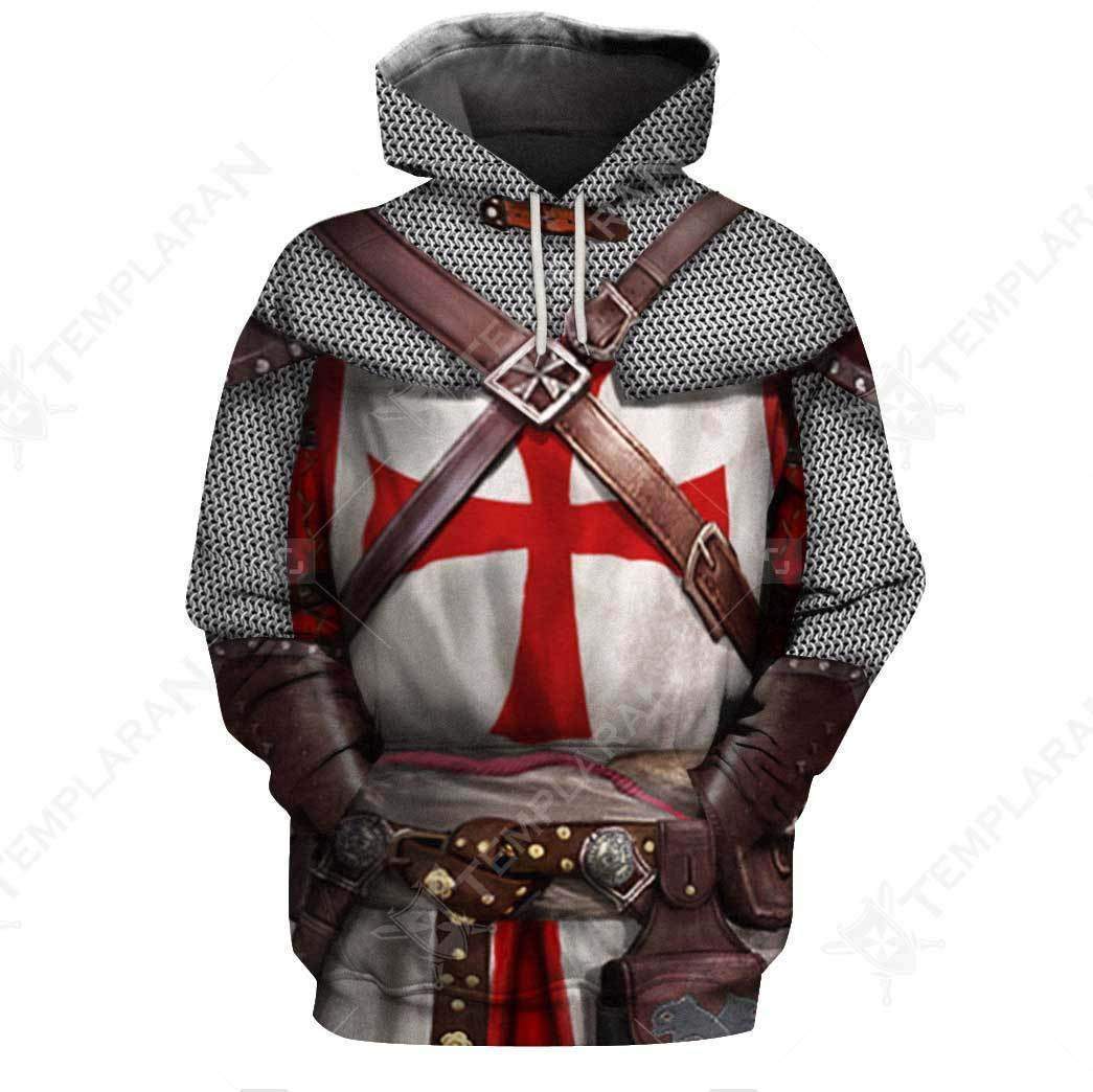 KNIGHT TEMPLAR CHAINMAIL 3D OVER PRINTED HOODIE MP885-Apparel-MP-Hoodie-S-Vibe Cosy™