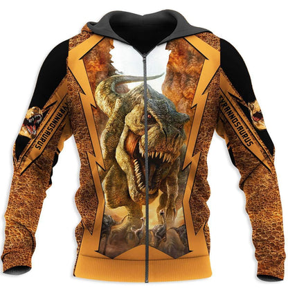 TYRANNOSAURUS 3D ALL OVER PRINTED SHIRTS MP900-Apparel-MP-zip-up hoodie-S-Vibe Cosy™