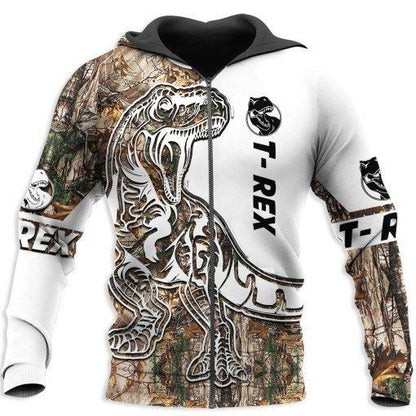TYRANNOSAURUS REX CAMO 3D ALL OVER PRINTED SHIRTS MP901-Apparel-MP-zip-up hoodie-S-Vibe Cosy™