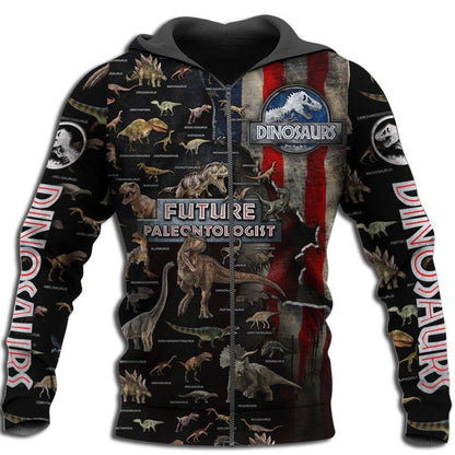 DINOSAUR COLLECTION 3D ALL OVER PRINTED SHIRTS MP908-Apparel-MP-zip-up hoodie-S-Vibe Cosy™