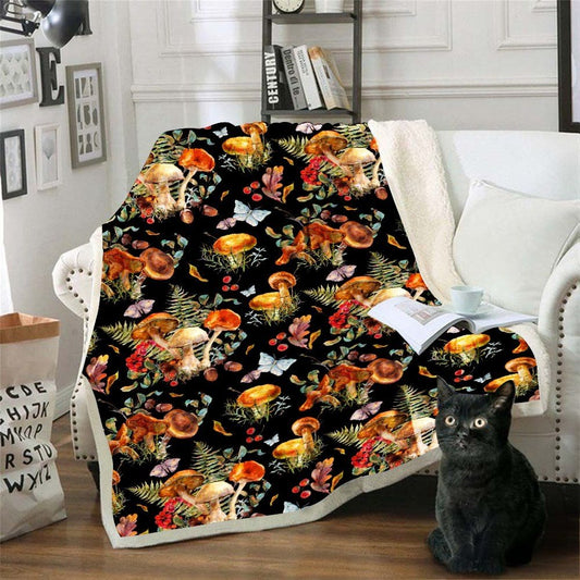 Mushroom Black Blanket-NNK-80 60-Vibe Cosy™