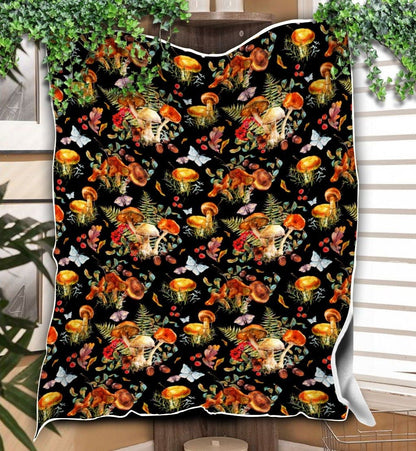 Mushroom Black Blanket-NNK-80 60-Vibe Cosy™