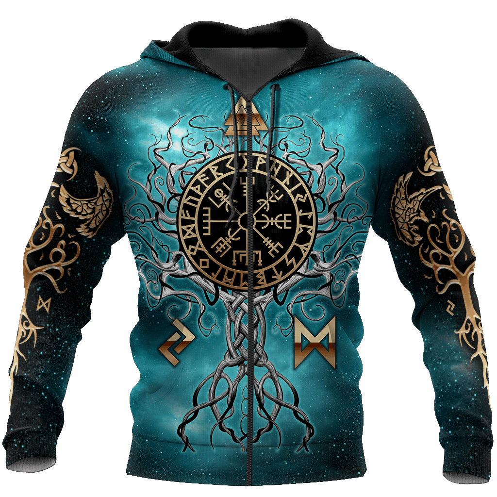 Yggdrasil - Norse Tree Of Life-Apparel-HP Arts-Zipped Hoodie-S-Vibe Cosy™