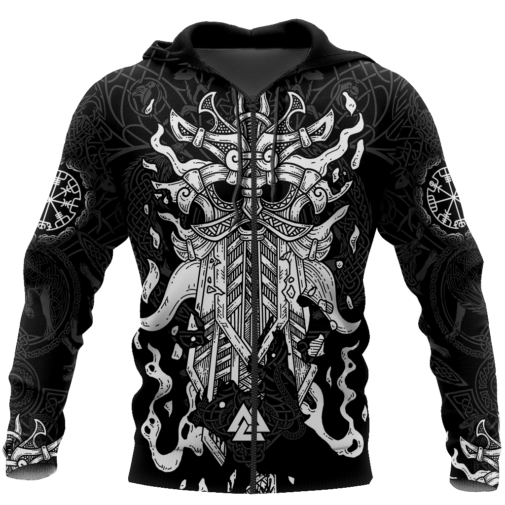 Viking Odin Style-Apparel-HP Arts-Zipped Hoodie-S-Vibe Cosy™